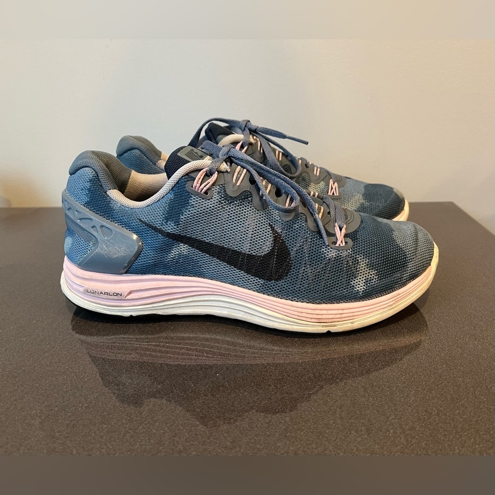 Nike Lunarglide 5 Camouflage Running Shoes Womens Size 7W Lunarlon Trainer